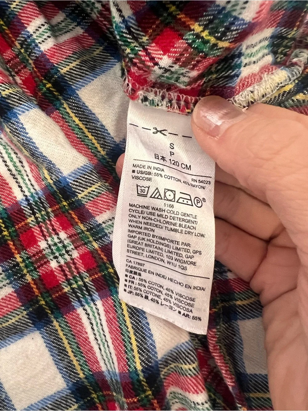 GAP kids plaid